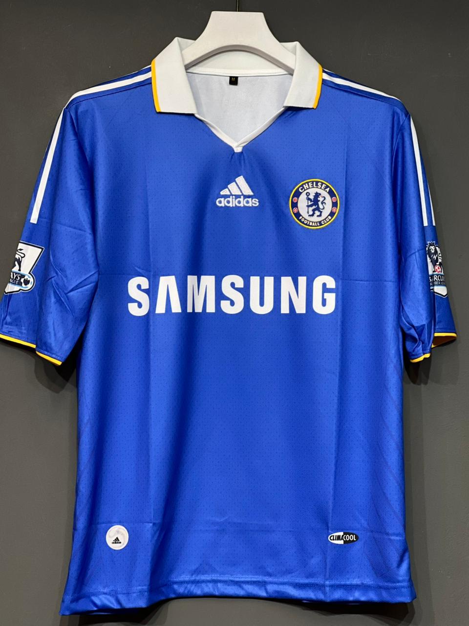 DROGBA CHELSEA 2008/09 HOME KIT POLO FIVE SLEEV EMBROIDERY